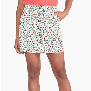 Floral Button Front Mini Skirt